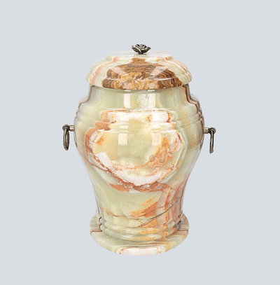 Beautiful natural Stone Onyx Urn with Rose  Unique Human Cremation Urn (2MG)