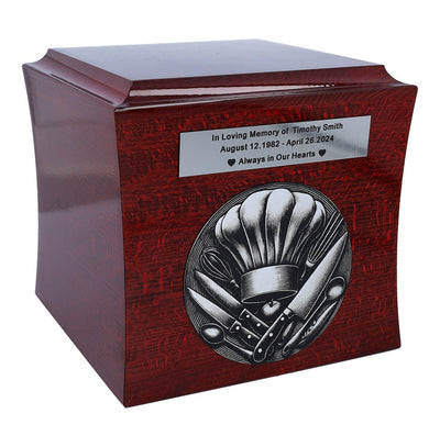 Theme urn for a cook Culinary-themed urn Chef urn Cooking memorial urn