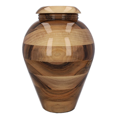 Walnut wood urn for ashes, adult size "Grade B" (IW2 LARGE D-01)