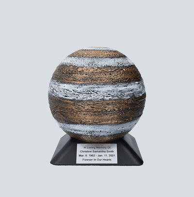 Planet Urn - Jupiter. Decorative urn for ashes. Jupiter Cremation Urn.