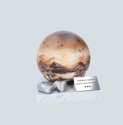 Urn LANDSCAPE, Urn SUNSET, Beautiful Hand Painted Cremation Urn, Decorative Urns For Human Ashes, Artistic Urn