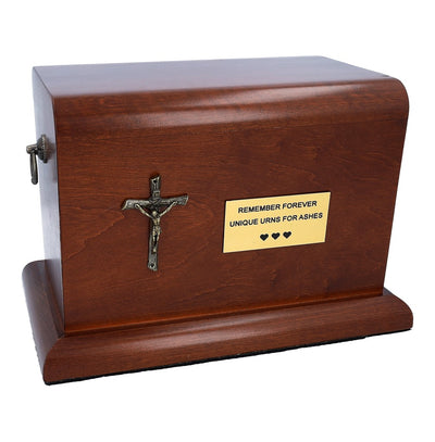 Cremate wooden urn personalize memorial plaque (WU35 A)