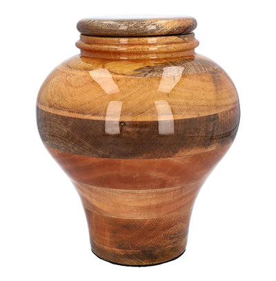 Medium cremation urn grade B, mango hand-turned urn (WU50M D-02)