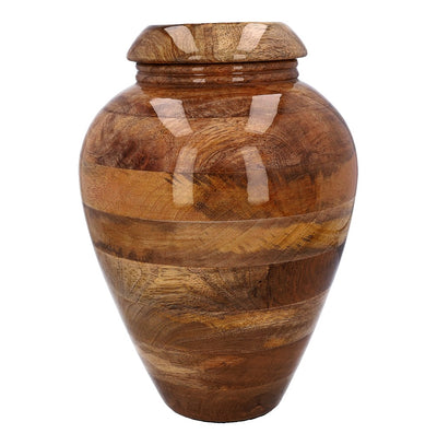 Mango wood funeral urn, Grade "B"  (WU50L D-03)