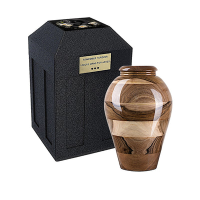 Wooden urn and capsule - Vault for burial set
