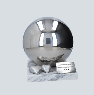 Side by Side Two hearts . Companion Stainless Steel Cremation ashes Urn XL Size