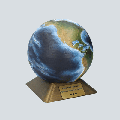 Earth Urn, Artistic Urn For Ashes, Beautiful and Solid Cremation Urn