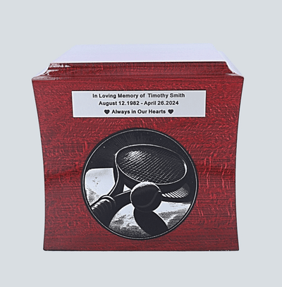 Tennis urn for ashes Theme cremation urn for tennis player or fan Sport urn for human ashes