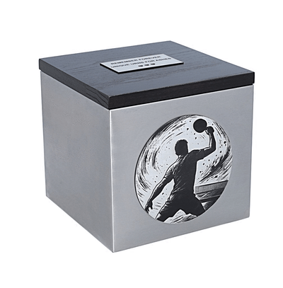 Table tennis theme urn for ashes Ping-pong urn motive