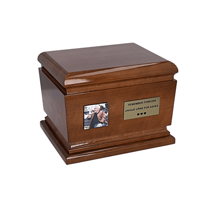 Personalized Wooden Urn for Ashes with Photo Adult Size Cremation Urn
