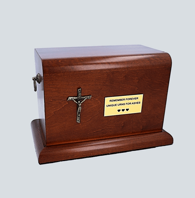 Cremate wooden urn personalize memorial plaque (WU35 A)