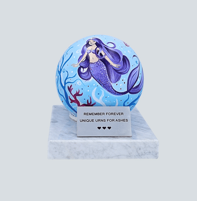 A Little Mermaid child urn for ashes.