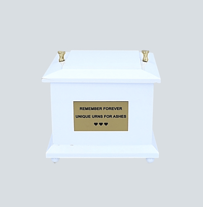 White wooden child urn "Grade B" (White box for child D-01)