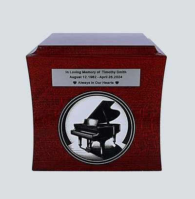 Piano urn for musician Theme music urn for ashes Adult size cremation urn Modern design wood urn Music lover memorial grand piano urn organs