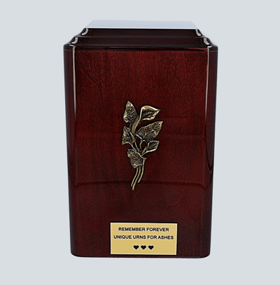 Modern Cremation Casket Funeral Ashes Urn for Adult- High Gloss Cherry (WU53D)