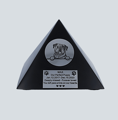Pet dog urn all breeds Peronalise urn for dog pyramid urn memrorial monument for pet Unique decroative pet cool urn for home decor Small urn