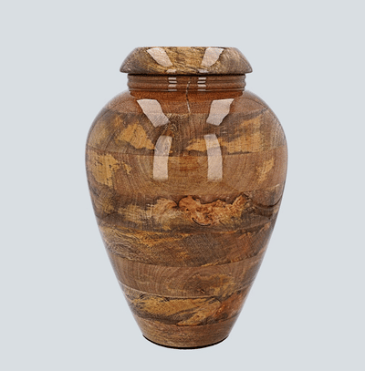 Unique mango wooden urn adult size, Grade “B” (WU50L D-01)