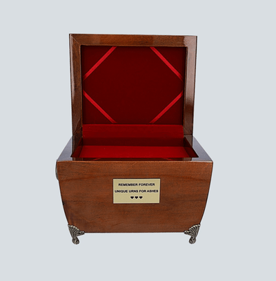 Urn With a Shelf For Souvenirs, Wooden Cremation Urn For Ashes