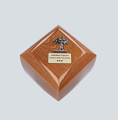 Solid Wooden Urn For Ashes, Modern Decorative Cremation Urn, Beech Wood Urn