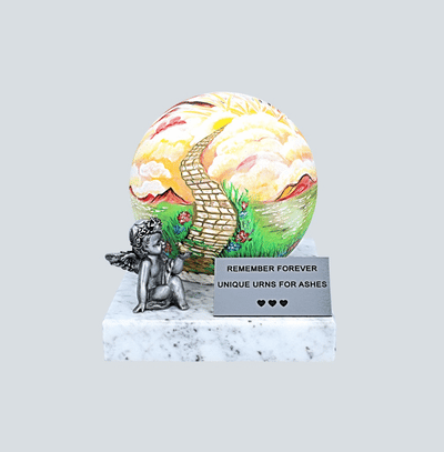 Hand-painted decorative urn for child ashes Unique urn for baby