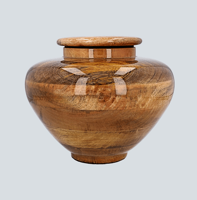 Discounted wooden urn, mango urn for ashes, Grade "B" (MU2 D-01)