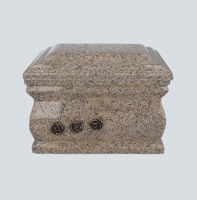 Composite Casket Cremation Ashes Urn For Adult With Brass Roses (UK88BE)