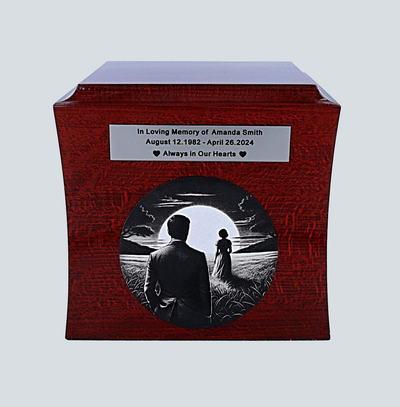 Urn for wife Wooden cremation urn for wife's ashes Modern decorative urn