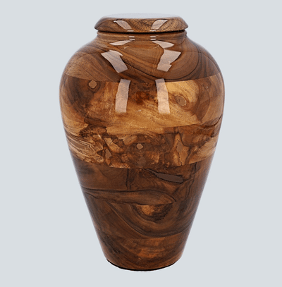Medium walnut cremation urn for ashes "Grade B" (IW2 MEDIUM D-01)