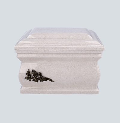 Composite Casket Cremation Ashes Urn For Adult With Brass Calla Lily.Funeral Urn For Adult(UK88V)