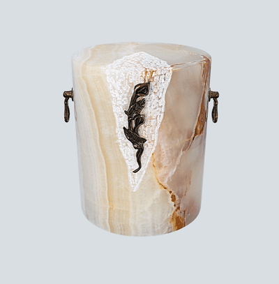 Stone Urn Natural Onyx With Calla Lily Cremation Ashes Urn For Adult Memorial Urn (5WOA)