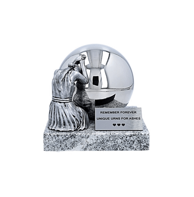 Sculpture Urn with Mourning Mother – Tribute for a Beloved Child GRIEF