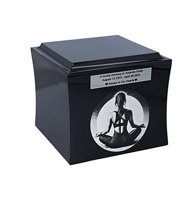 Theme urn for ashes - Meditation motif, yoga, zen