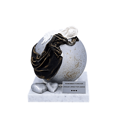 Artistic urn with angel Unique urn for ashes