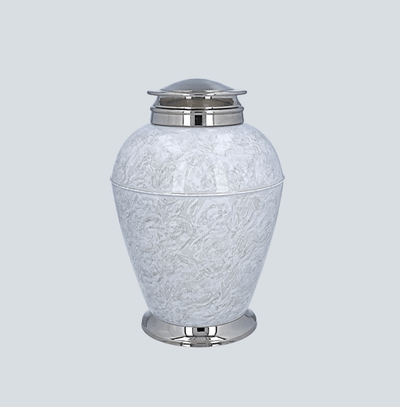 Exclusive White Metal Cremation Urn for Adult Funeral Urn For Ashes (M21)