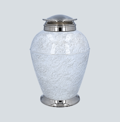 White metal urn grade B (M21 WHITE D-01)