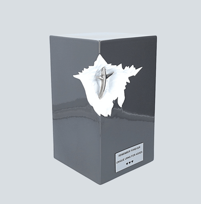 Ceramic Decorative Urn For Ashes, Artistic Cremation Urn WIth Heart or Cross