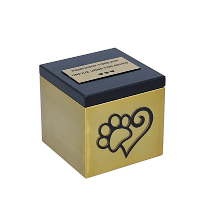 Unique gold urn for pet Box for dog ashes