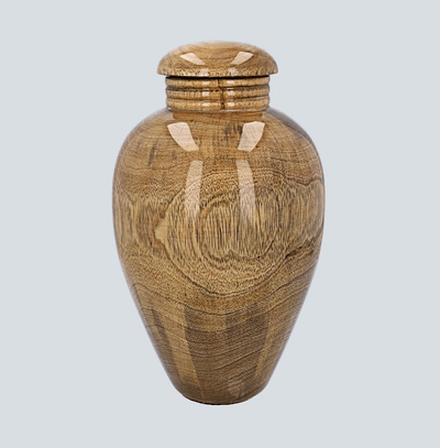 Special wooden mango cremation funeral urn, Grade "B" (WU51 D-01)