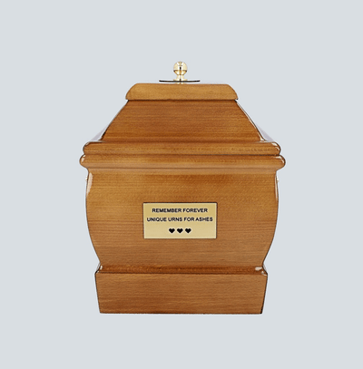 Solid Wood Casket  Funeral Ashes Urn for Adult Cremation Urn  Memorial (Wu47CB)