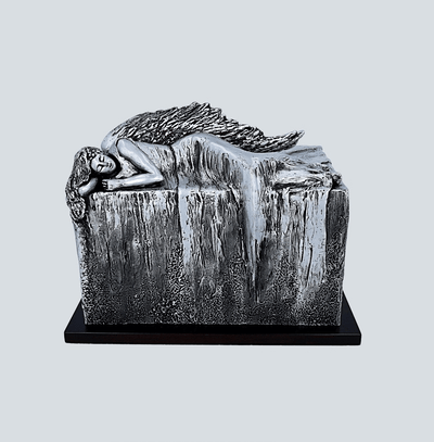 Unique Artistic Urn Angel at Rest  Adult Urn , Companion Urn for ashes  (Art12S)