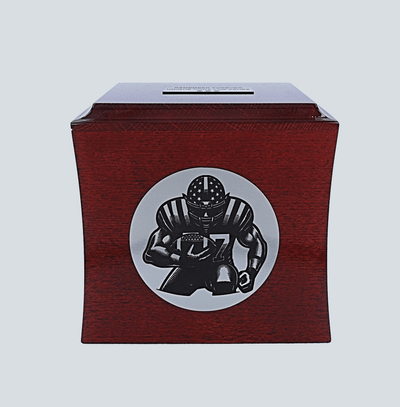 American football urn for ashes Decorative urn for player or fan Sport urn Modern wood engraved urn Personalised cremation urn for hero