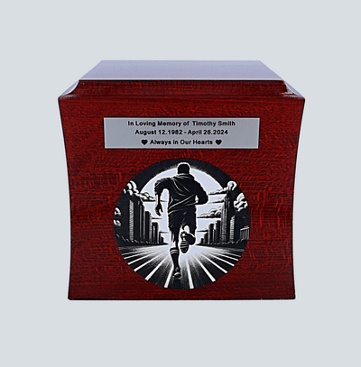 Sport urn for runner Athletic urn for joggers cremation urn Endurance athlete urn