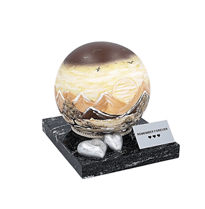 Funeral Urn with Sunset Motif Artistic creamtion urn for ashes