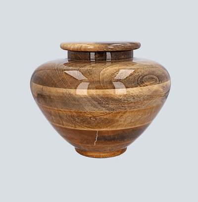 Grade B wooden urn, discounted mango urn (MU2 D-02)