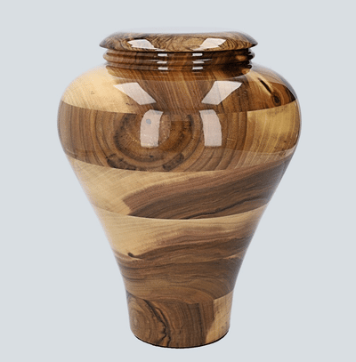 Stunning and very special Italian Walnut Cremation  urn for ashes , Walnut Cremation Urn / keepsake (WU50M Walnut )