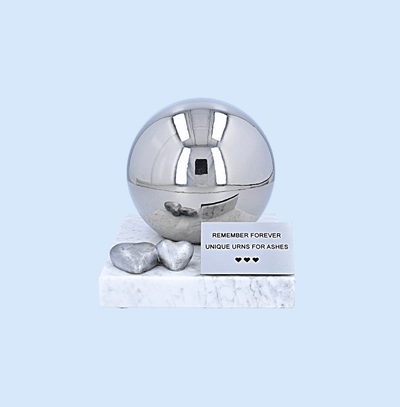 Stainless Steel Sphere Pet Cremation Urn for Ashes Unique Memorial  final resting place for a beloved Cat or Dog.