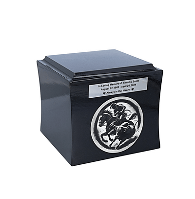 Wooden Urn with Rodeo Motif