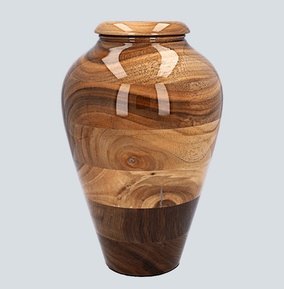 Walnut cremation urn for ashes, medium size "Grade B" (IW2 MEDIUM D-02)