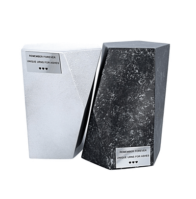 Unique urns for ashes Stainless steel companion urn for two Skutoid urns