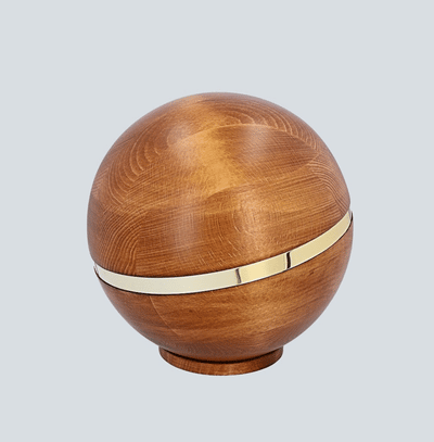 Wooden Urns for Ashes - Unique World Globe Planet Cremation Urn (WU55)